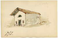 Mary Elizabeth Crawhall, Fresco St Luke Painting the Virgin, San Pietro, Varallo, Piedmont, Italy – 1893 watercolour painting