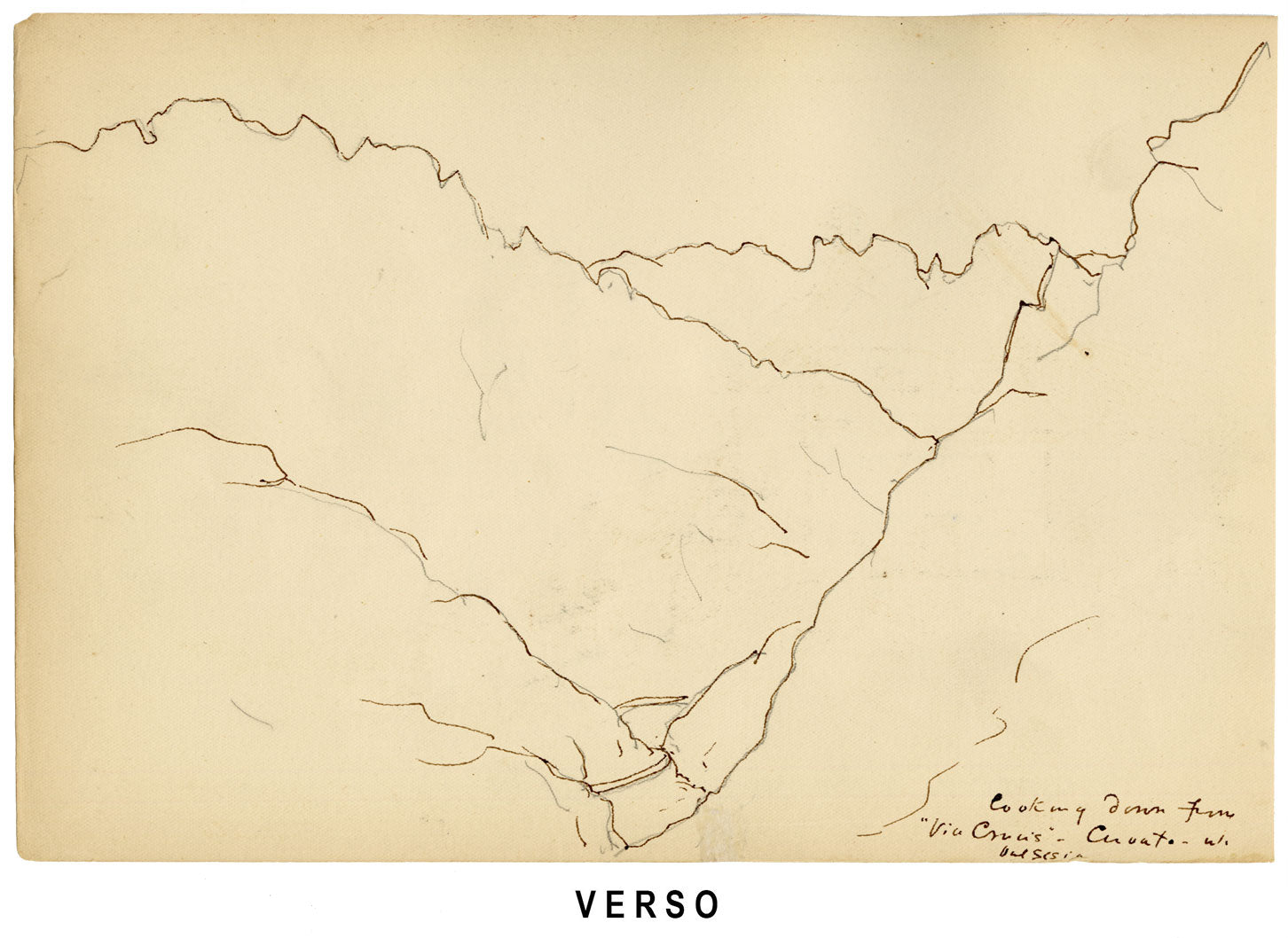 Mary Elizabeth Crawhall, Cervatto, Mastallone Valleyi, Piedmont, Italy – 1893 watercolour painting