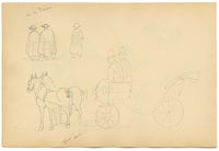 Mary Elizabeth Crawhall, Ceiling Mosaics at Mausoleum of Santa Costanza, Rome, Italy – 1896 watercolour painting