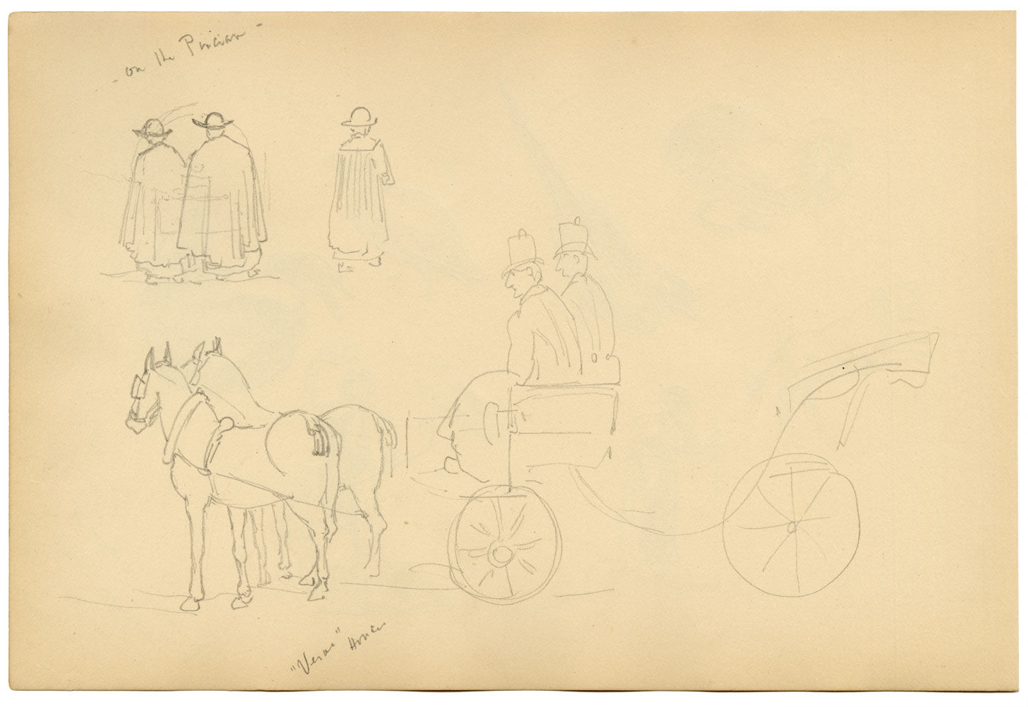 Mary Elizabeth Crawhall, Ceiling Mosaics at Mausoleum of Santa Costanza, Rome, Italy – 1896 watercolour painting