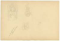 Mary Elizabeth Crawhall, Saxon Cross-Shafts, All Saints' Churchyard, Ilkley, Yorkshire – 1898 watercolour painting