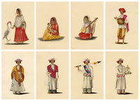 Indian Company School, Set of 8 Trades & Occupations of India – 19th-century watercolour painting