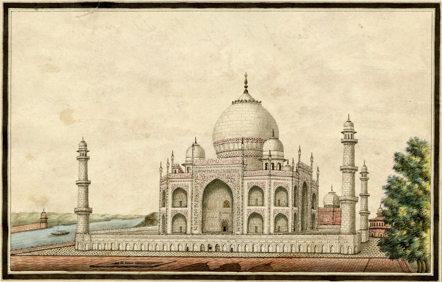 Indian Company School, Taj Mahal, Agra – Early 19th-century watercolour painting