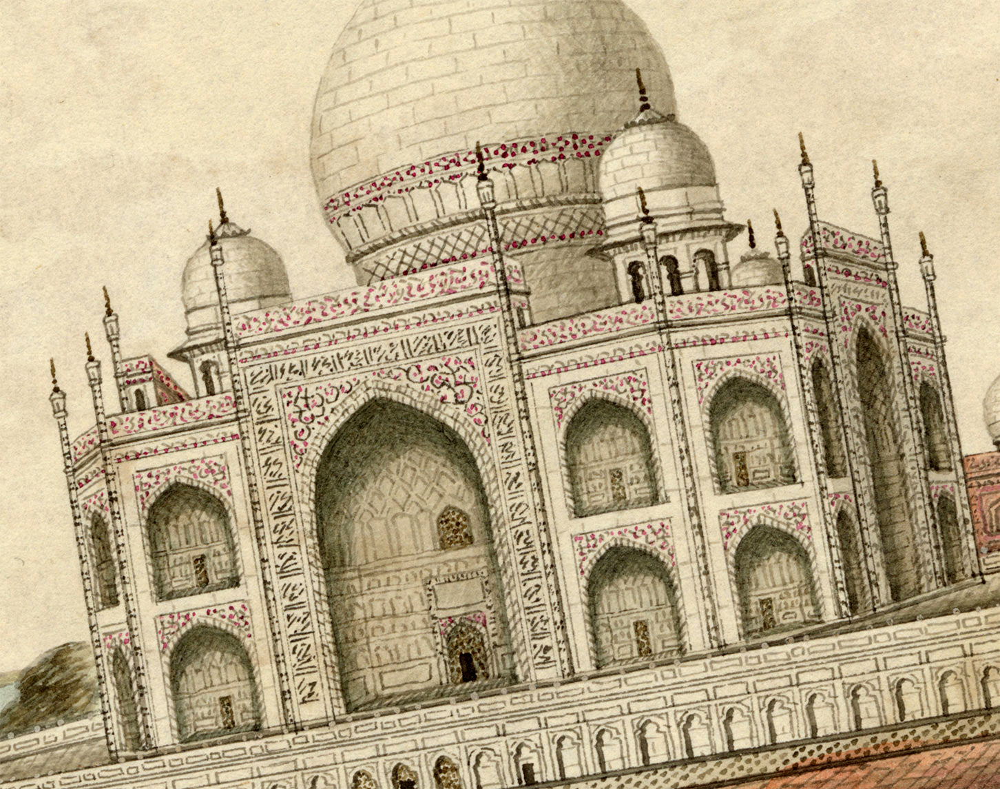 Indian Company School, Taj Mahal, Agra – Early 19th-century watercolour painting