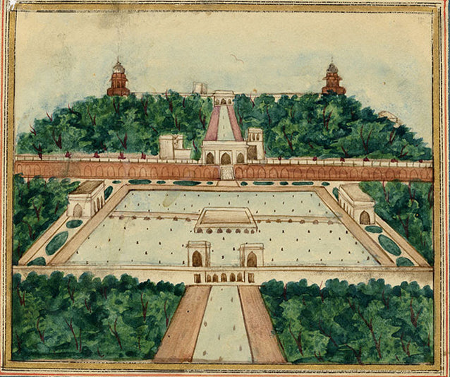 Punjab School, Shalimar Gardens, Lahore, Punjab – Early 19th-century watercolour painting