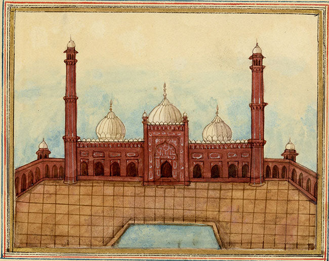 Punjab School, Badshahi Mosque, Lahore, Punjab – Early 19th-century watercolour painting