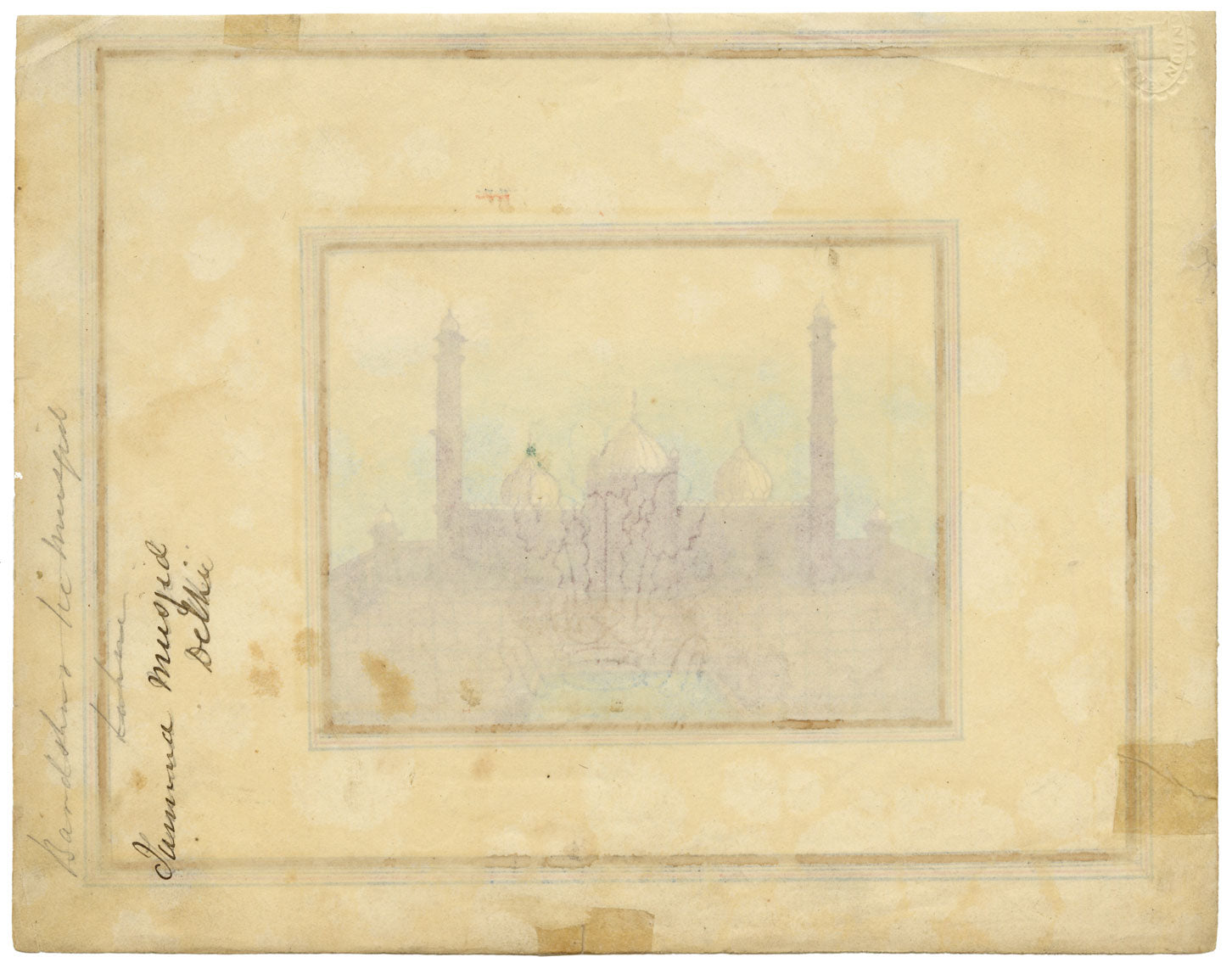 Punjab School, Badshahi Mosque, Lahore, Punjab – Early 19th-century watercolour painting