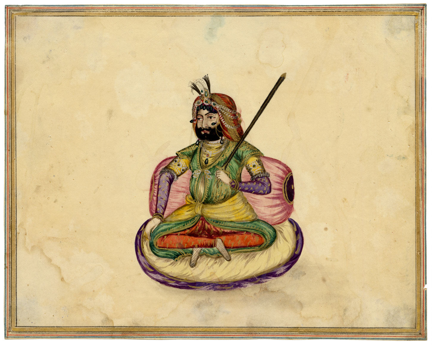 Punjab School, Maharaja Sher Singh – Early 19th-century watercolour painting