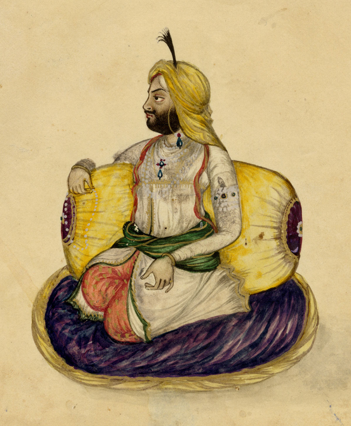 Punjab School, Raja Sher Singh Attariwala – Early 19th-century watercolour painting