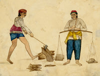 Punjab School, A Wood Cutter & Seller – Early 19th-century watercolour painting
