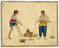 Punjab School, A Wood Cutter & Seller – Early 19th-century watercolour painting