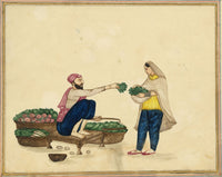 Punjab School, A Vegetable Seller; Vendor of Greens – Early 19th-century watercolour painting