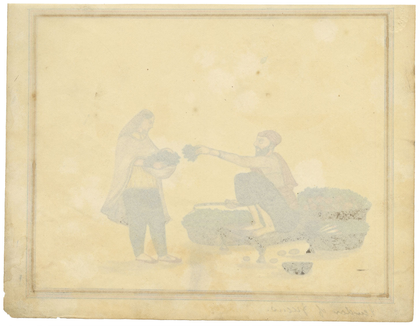 Punjab School, A Vegetable Seller; Vendor of Greens – Early 19th-century watercolour painting