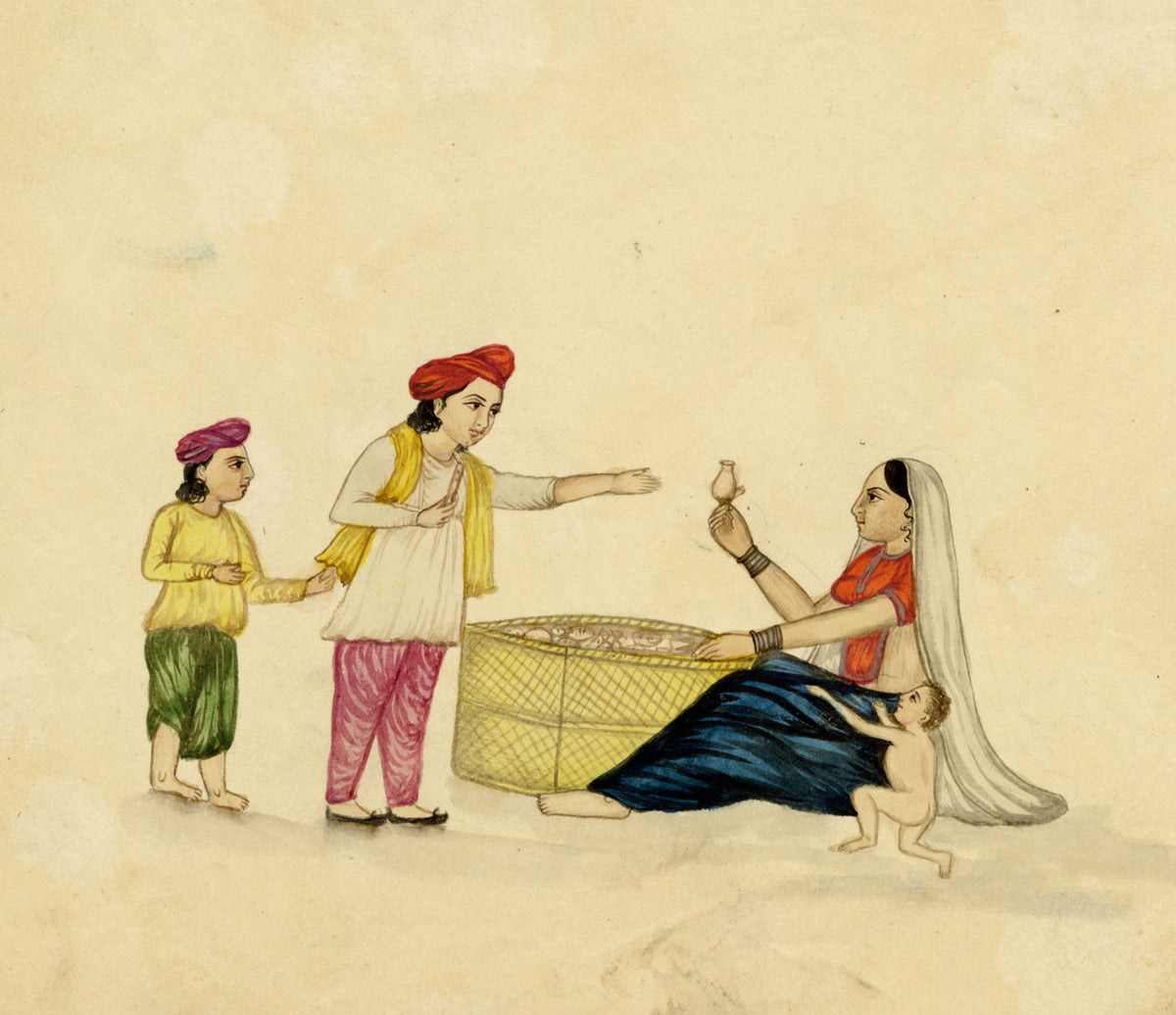 Punjab School, A Women Selling Pots – Early 19th-century watercolour painting
