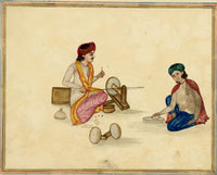 Punjab School, A Lapidary Cutting Precious Stones – Early 19th-century watercolour painting