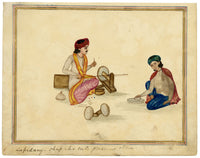 Punjab School, A Lapidary Cutting Precious Stones – Early 19th-century watercolour painting