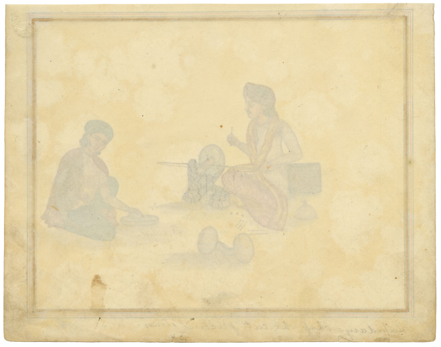 Punjab School, A Lapidary Cutting Precious Stones – Early 19th-century watercolour painting