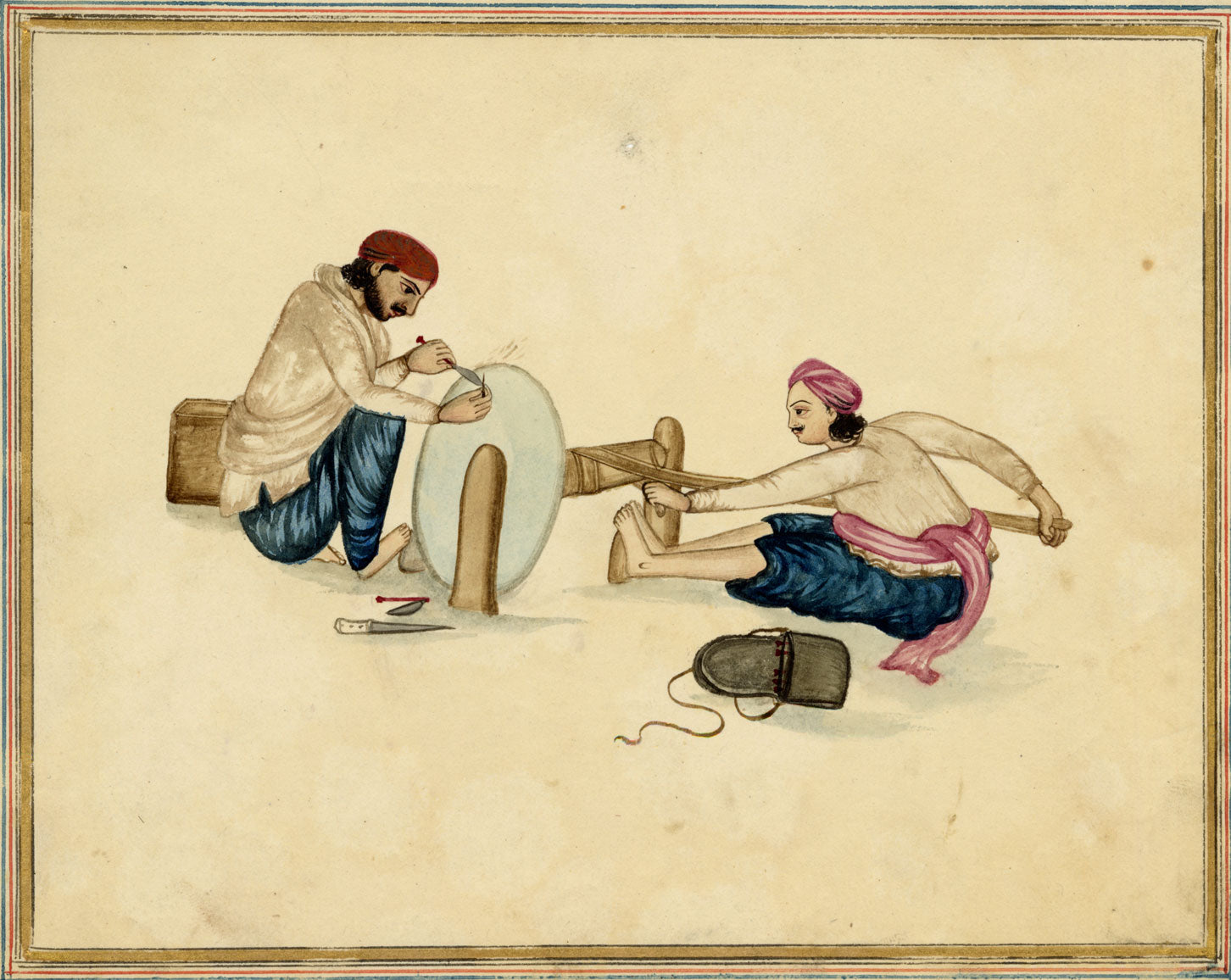 Punjab School, A Knife Grinder – Early 19th-century watercolour painting