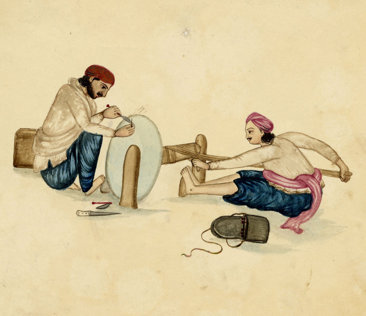 Punjab School, A Knife Grinder – Early 19th-century watercolour painting