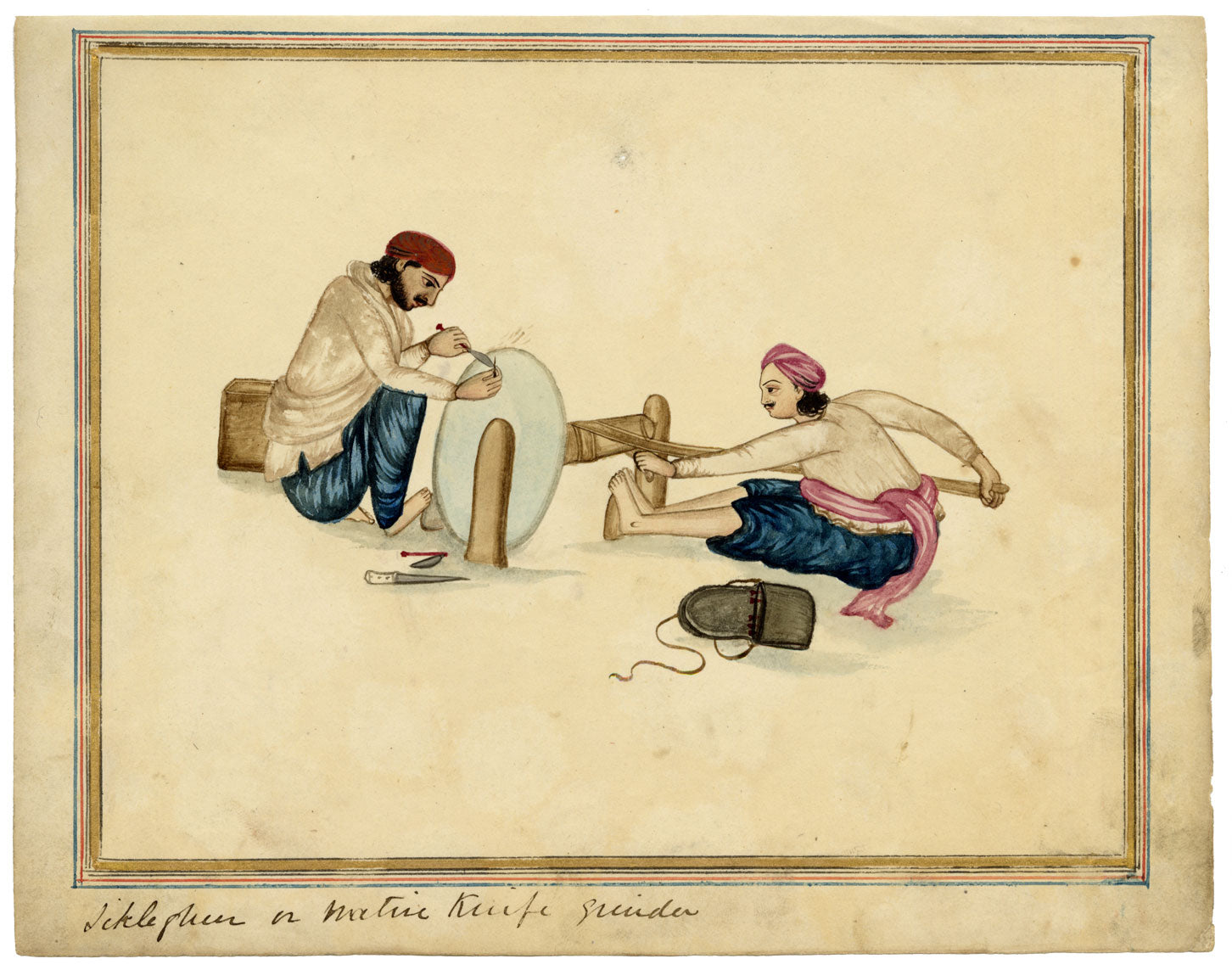 Punjab School, A Knife Grinder – Early 19th-century watercolour painting