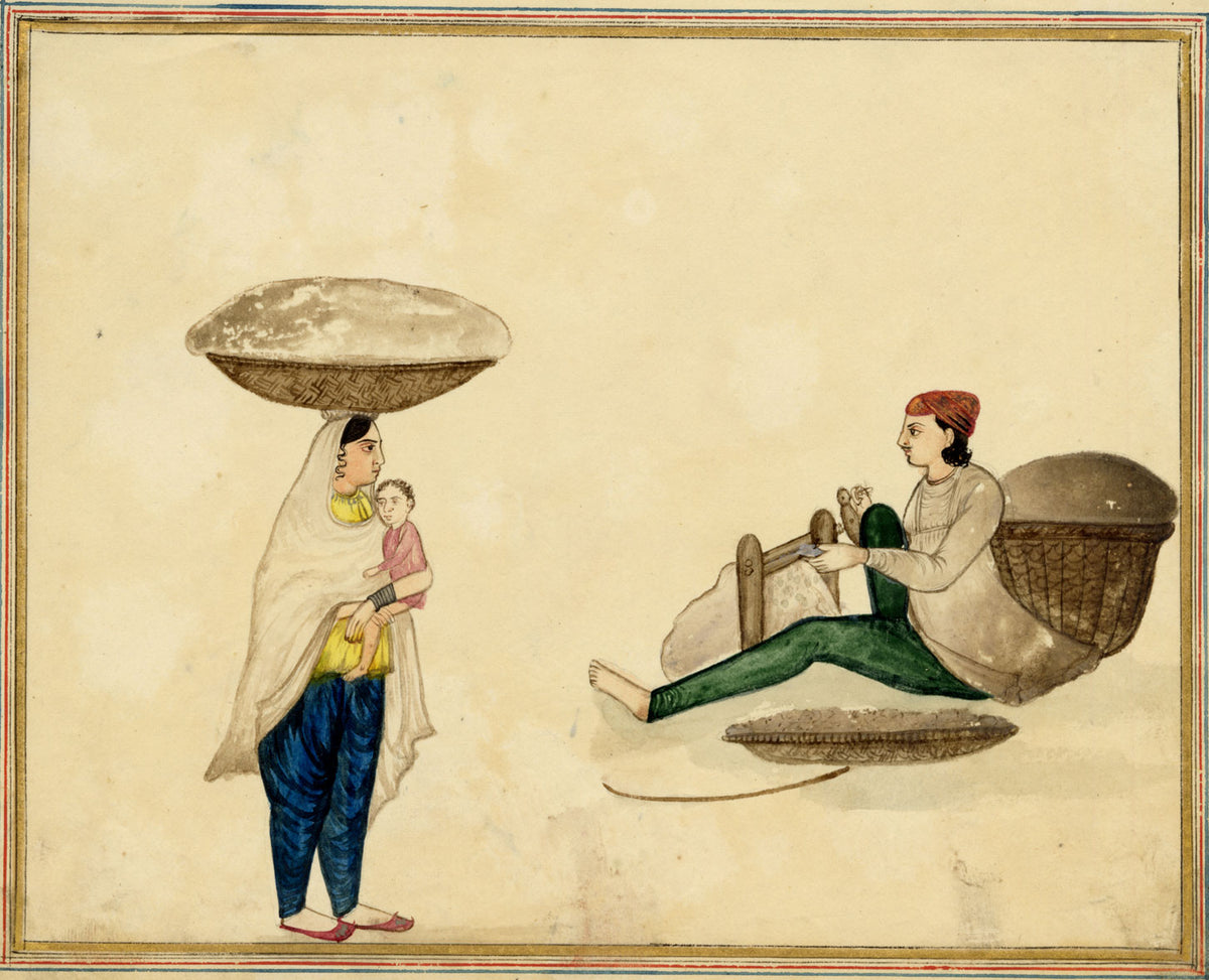 Punjab School, A Cotton Spinner – Early 19th-century watercolour painting
