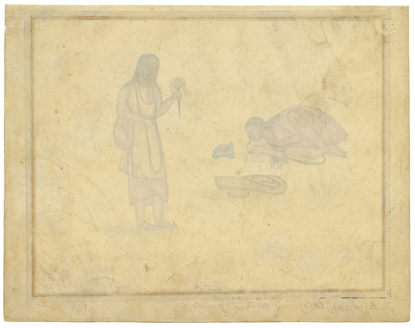 Punjab School, Two Fakirs or Religious Mendicants – Early 19th-century watercolour painting