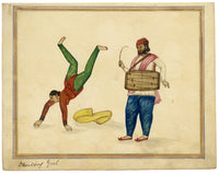 Punjab School, A Female Acrobat & Drummer Musician – Early 19th-century watercolour painting