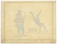 Punjab School, A Female Acrobat & Drummer Musician – Early 19th-century watercolour painting