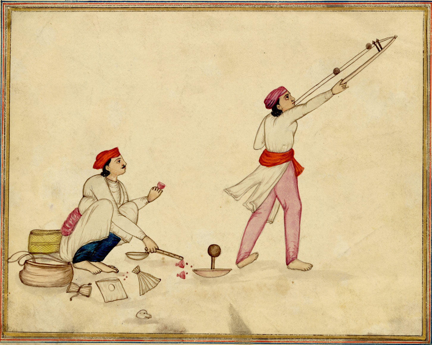 Punjab School, Two Juggler Performers – Early 19th-century watercolour painting
