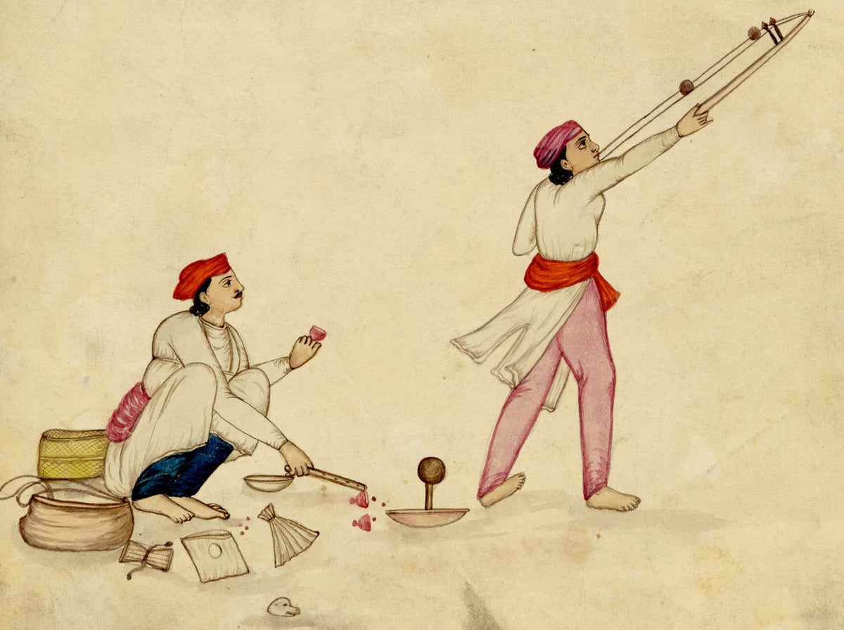 Punjab School, Two Juggler Performers – Early 19th-century watercolour painting