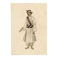 Indian Company School, Set of 8 Servant Figures – 19th-century watercolour painting