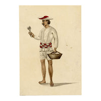 Indian Company School, Set of 8 Servant Figures – 19th-century watercolour painting