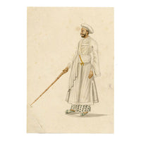 Indian Company School, Set of 8 Servant Figures – 19th-century watercolour painting