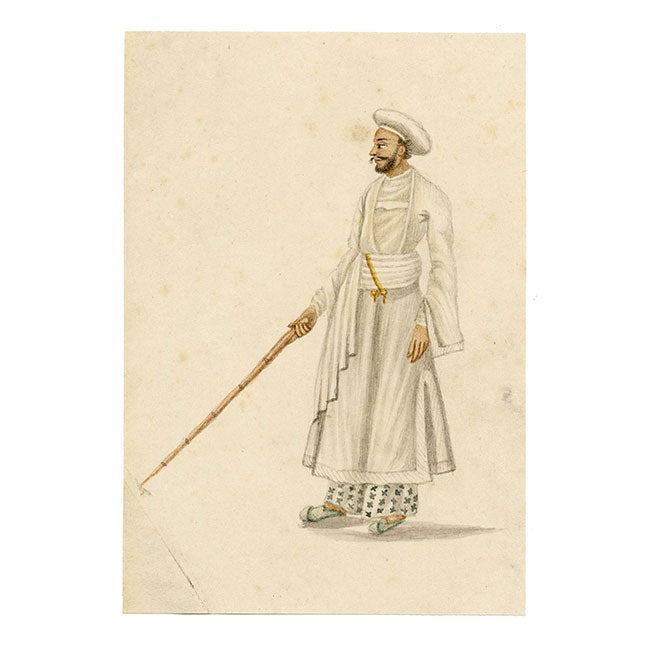 Indian Company School, Set of 8 Servant Figures – 19th-century watercolour painting