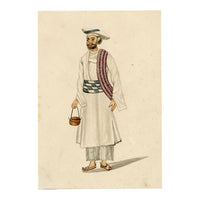 Indian Company School, Set of 8 Servant Figures – 19th-century watercolour painting