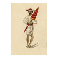 Indian Company School, Set of 8 Servant Figures – 19th-century watercolour painting