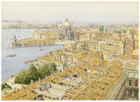 E. Leslie Gunston ARIBA, Venice Rooftops – 1959 watercolour painting