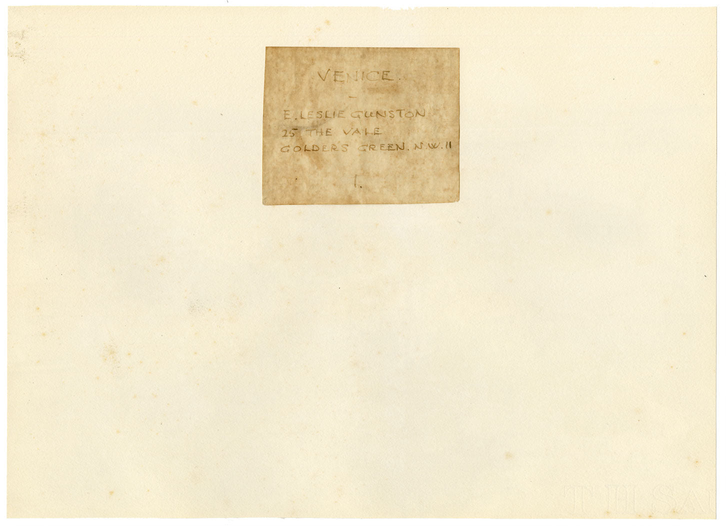 E. Leslie Gunston ARIBA, Venice Rooftops – 1959 watercolour painting