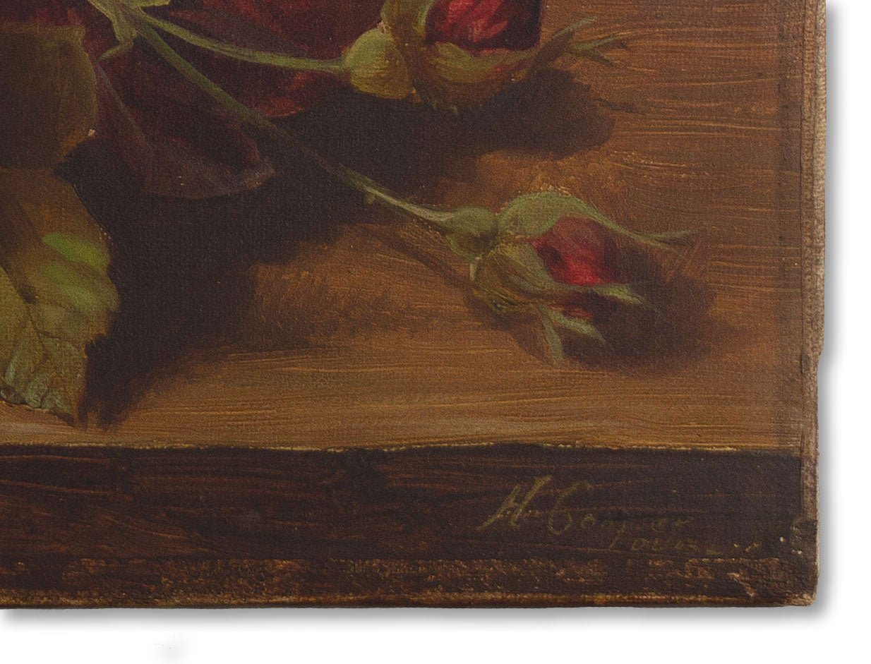 Herbert Cooper, Roses Still Life – 1898 oil painting, Dublin