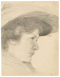 Isabel Lewis, Edwardian Portrait of a Woman – c.1900s graphite drawing