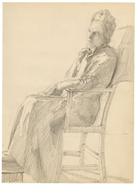 Isabel Lewis, Edwardian Portrait of an Elderly Woman – c.1900s graphite drawing