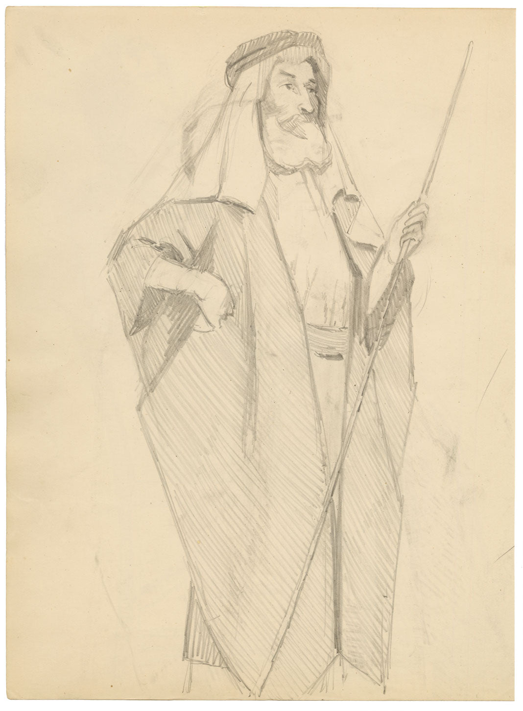 Isabel Lewis, Edwardian Portrait of an Elderly Woman – c.1900s graphite drawing