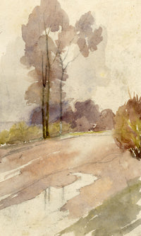 Isabel Lewis, Impressionist Trees – c.1900s watercolour painting