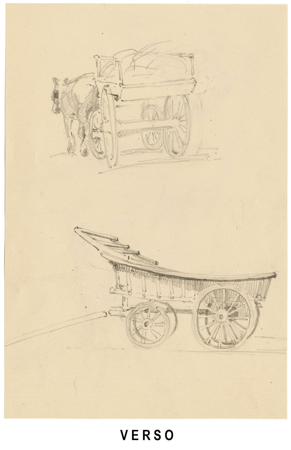 Isabel Lewis, Horse Study – c.1900s graphite drawing
