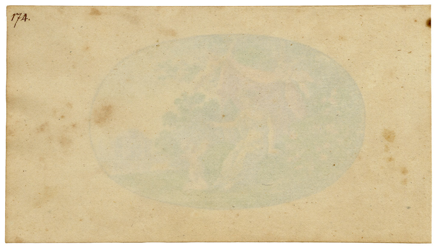 German School, Romantic Neoclassical Vignette, Lady Visited by Cupid – c.1810 watercolour painting