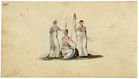 German School, Romantic Neoclassical Vignette, The Fates, Moirai – c.1810 watercolour painting