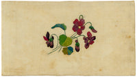 German School, Hand-Embroidery on Silk, Violet Flowers – c.1810