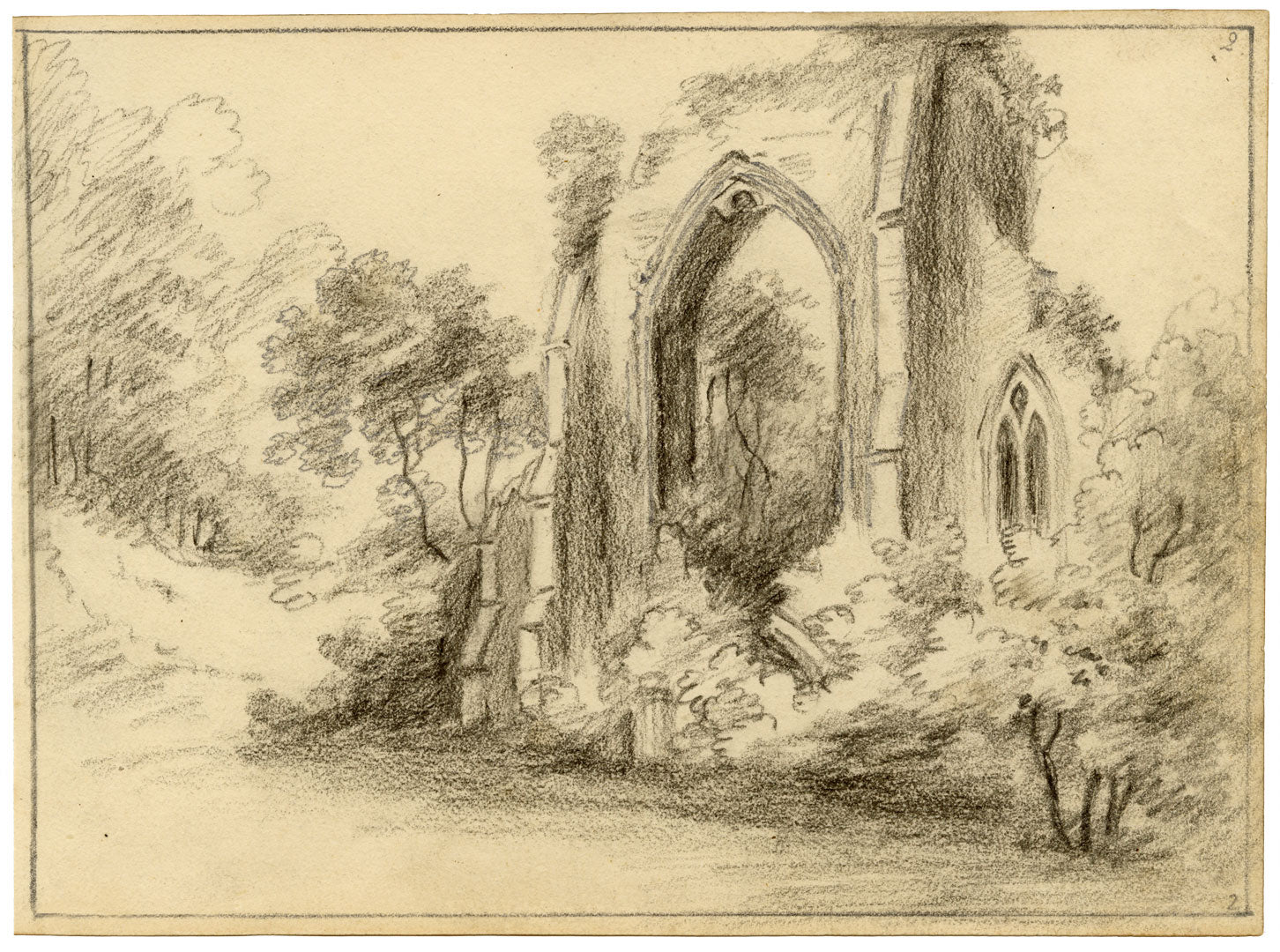 John Maule, Netley Abbey, Hampshire – 1797 graphite drawing