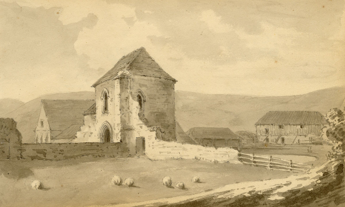 John Maule, Dover Priory Gatehouse (Dover College) – 1814 drawing in ink & wash