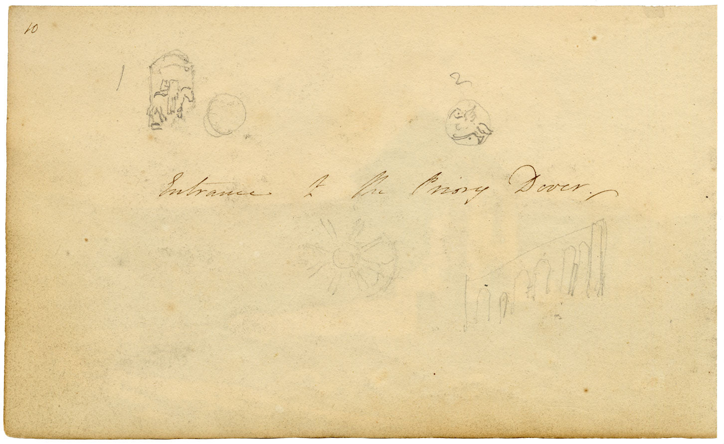 John Maule, Dover Priory Gatehouse (Dover College) – 1814 drawing in ink & wash